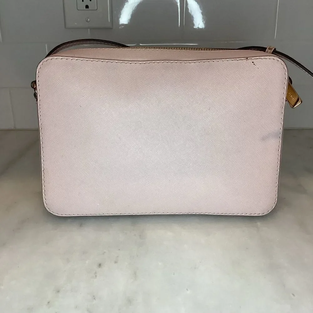 Michael Kors Bag Purse Handbag Leather Pocketbook Pink Stud Saffiano Crossbody